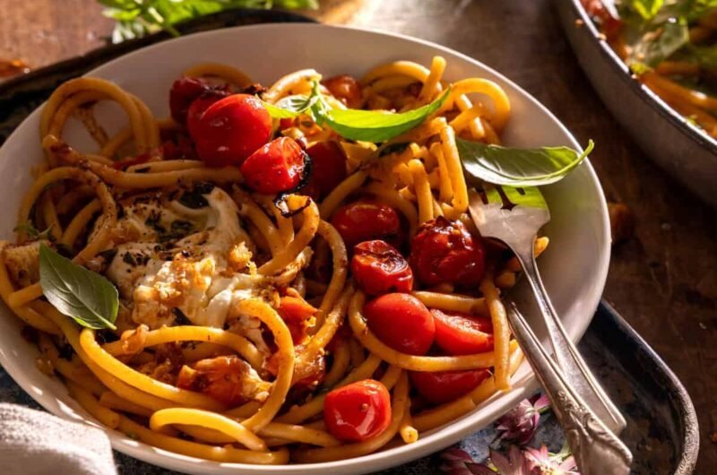 Skillet Burst Cherry Tomato White Wine Garlic Pasta