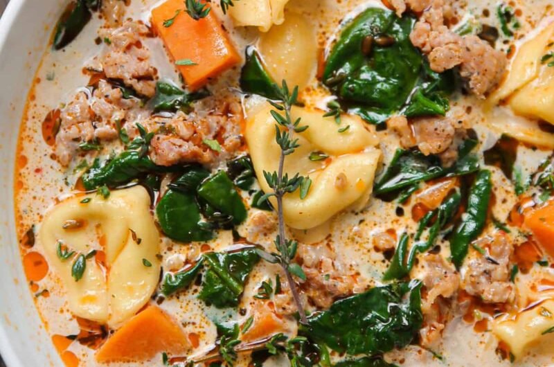 30-Minute One-Pot Creamy Italian Sausage Tortellini Soup