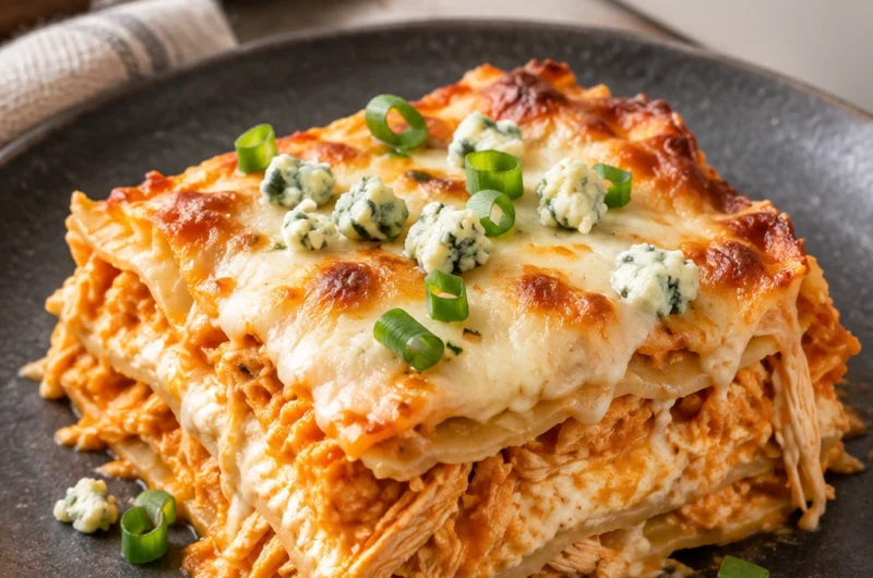 Cheesy Buffalo Ranch Chicken Lasagna