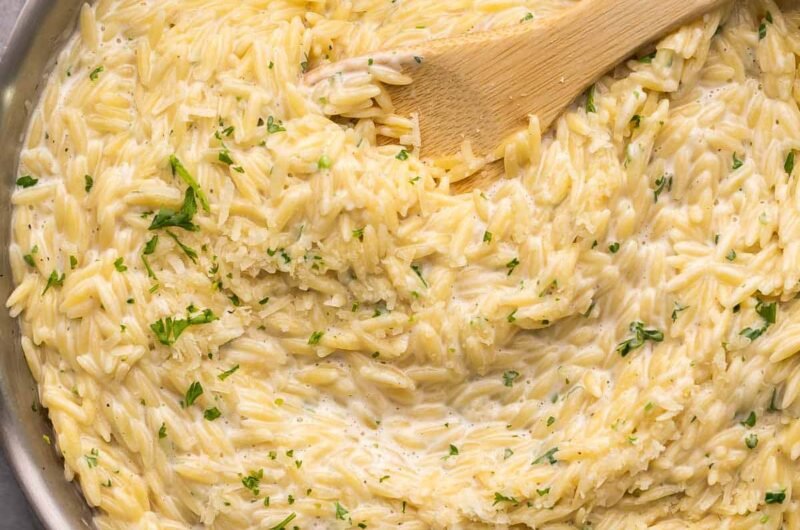 Garlic Parmesan Orzo Pasta