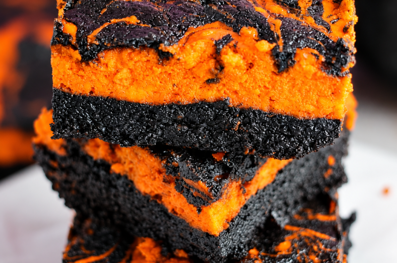 Halloween Swirl Cream Cheese Brownies