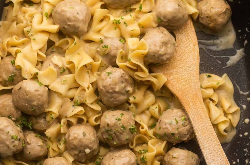 One Pan Swedish Meatballs and Noodles