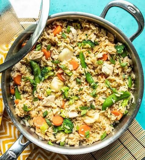 One Pot Teriyaki Chicken, Rice and Vegetables